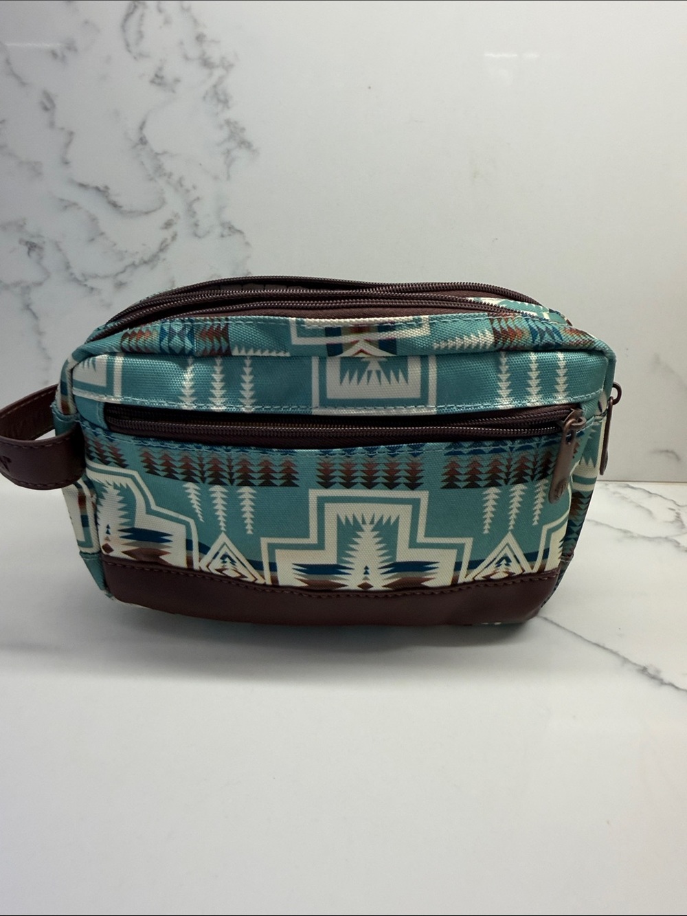 Pendleton Men's Teal Patterned Travel Dopp Kit Toiletry Bag